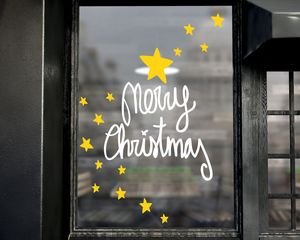 Vinilo Merry Christmas Estrellas